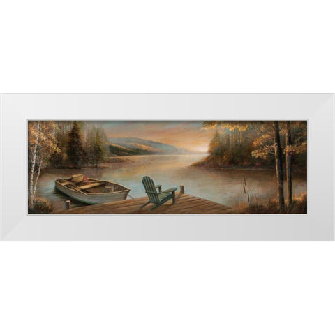 Peaceful Serenity White Modern Wood Framed Art Print by Manning, Ruane