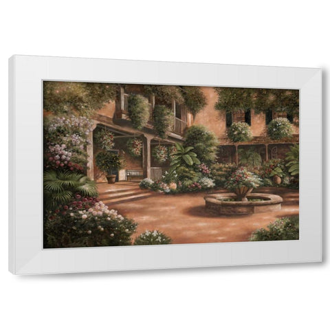 French Quarter Courtyard II White Modern Wood Framed Art Print by Brown, Betsy