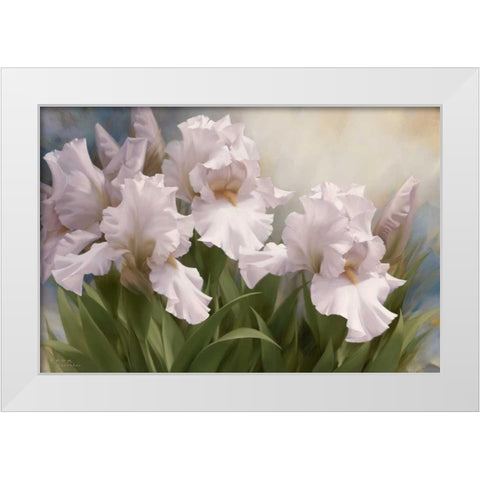 White Iris Elegance I White Modern Wood Framed Art Print by Levashov, Igor