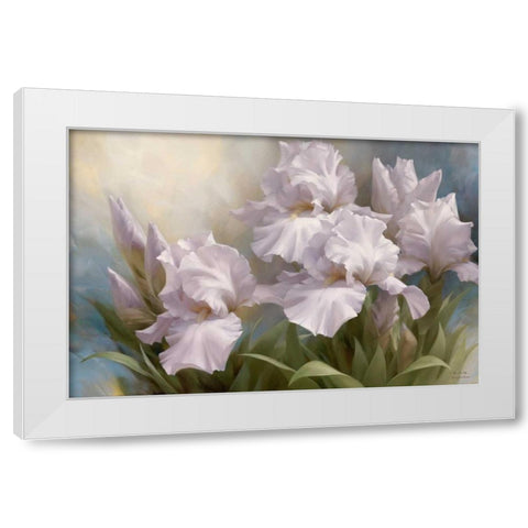 White Iris Elegance II White Modern Wood Framed Art Print by Levashov, Igor