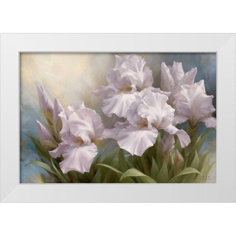 White Iris Elegance II White Modern Wood Framed Art Print by Levashov, Igor