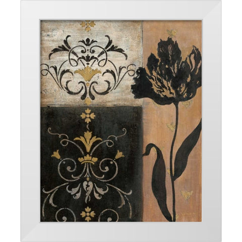 Tulip Silhouette White Modern Wood Framed Art Print by Tava Studios