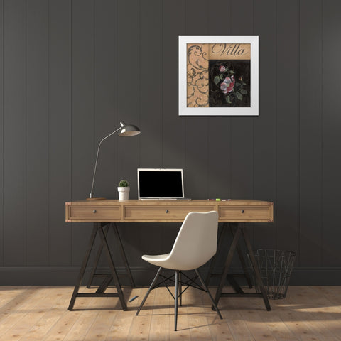 Villa White Modern Wood Framed Art Print by Tava Studios