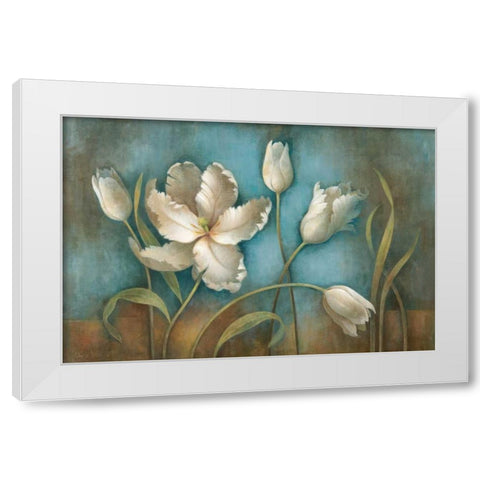 Tulip Melody White Modern Wood Framed Art Print by Vollherbst-Lane, Elaine