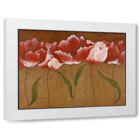 Flower Dance I White Modern Wood Framed Art Print by Tava Studios