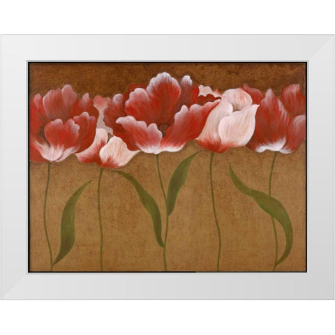 Flower Dance I White Modern Wood Framed Art Print by Tava Studios