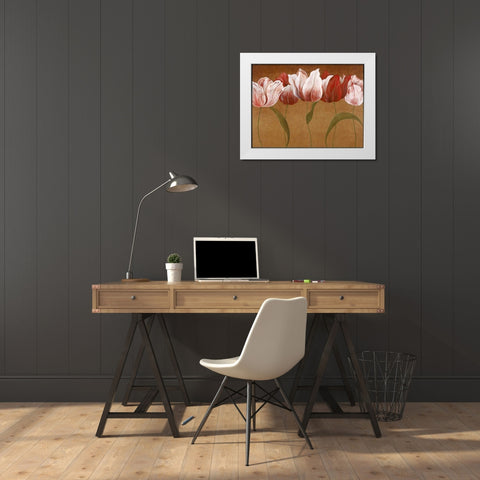 Flower Dance II White Modern Wood Framed Art Print by Tava Studios