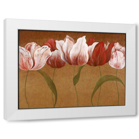 Flower Dance II White Modern Wood Framed Art Print by Tava Studios
