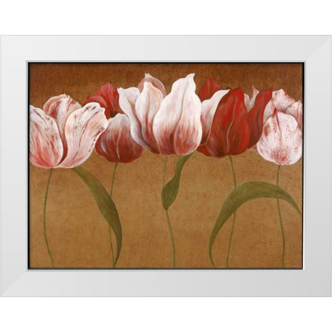 Flower Dance II White Modern Wood Framed Art Print by Tava Studios