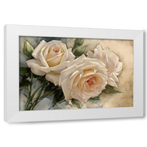 La Roseraie I White Modern Wood Framed Art Print by Levashov, Igor