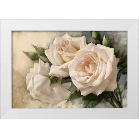 La Roseraie II White Modern Wood Framed Art Print by Levashov, Igor