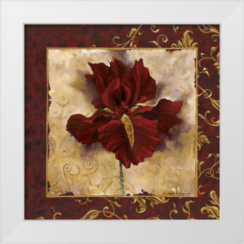 Iris White Modern Wood Framed Art Print by Henson, Richard