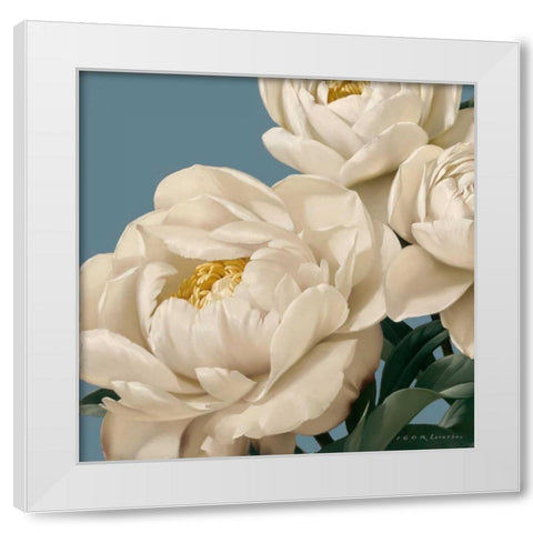 Dolce Peonia White Modern Wood Framed Art Print by Levashov, Igor