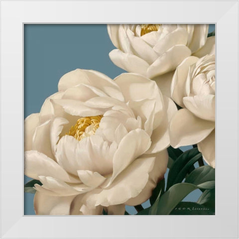 Dolce Peonia White Modern Wood Framed Art Print by Levashov, Igor