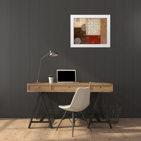 Twilight Abstract II White Modern Wood Framed Art Print by Tava Studios