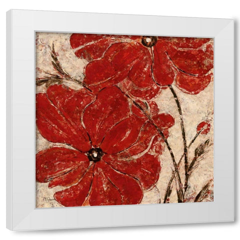Red Passion I White Modern Wood Framed Art Print by Donovan, Maria