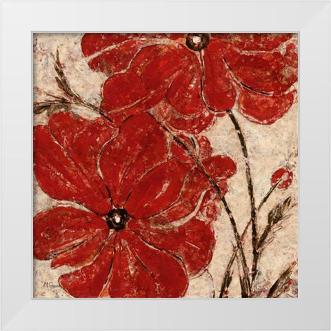 Red Passion I White Modern Wood Framed Art Print by Donovan, Maria