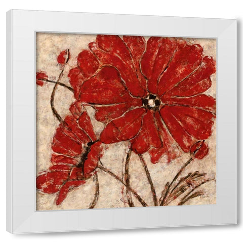 Red Passion II White Modern Wood Framed Art Print by Donovan, Maria