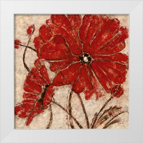 Red Passion II White Modern Wood Framed Art Print by Donovan, Maria