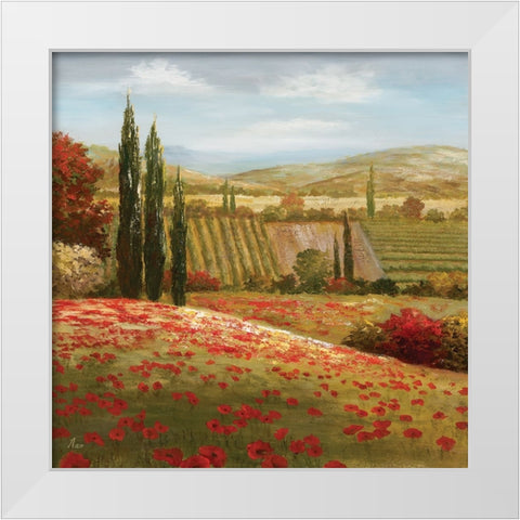 Tuscan Cypress I White Modern Wood Framed Art Print by Nan