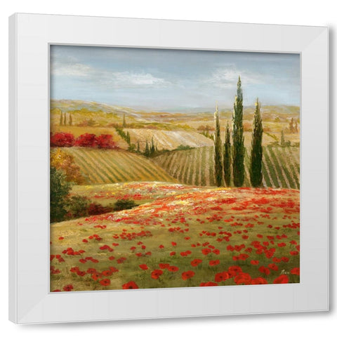Tuscan Cypress II White Modern Wood Framed Art Print by Nan