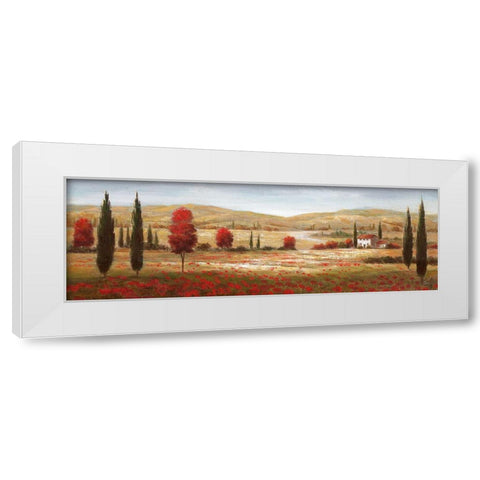 Tuscan Poppies I White Modern Wood Framed Art Print by Nan