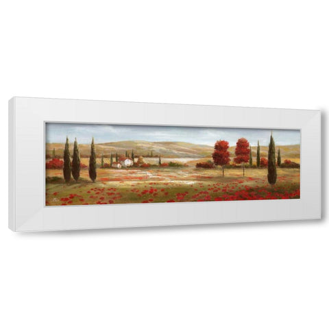 Tuscan Poppies II White Modern Wood Framed Art Print by Nan
