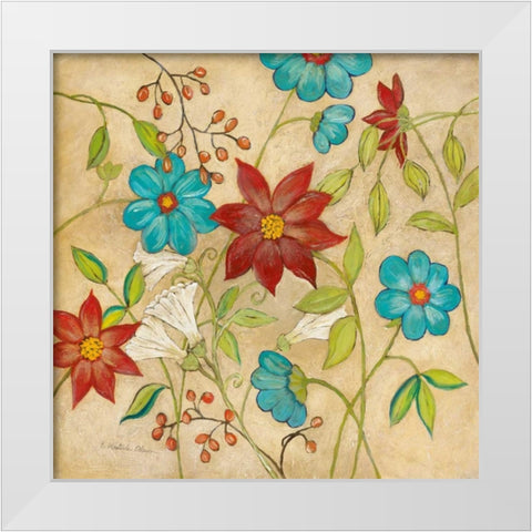 Cottage Garden I White Modern Wood Framed Art Print by Olson, Charlene