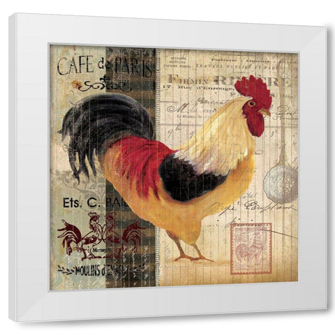 Cockerel I White Modern Wood Framed Art Print by Robinson, Carol