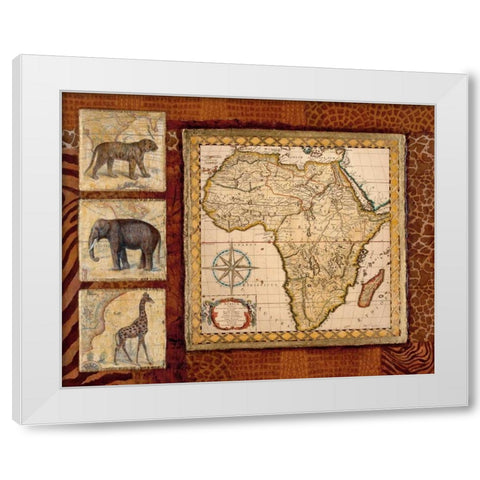 Journey to Africa I White Modern Wood Framed Art Print by Tava Studios
