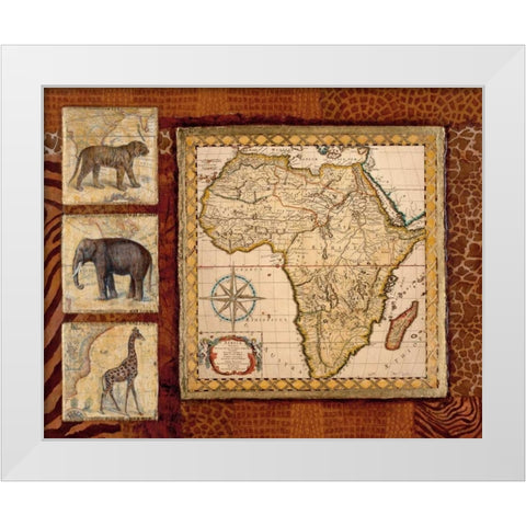 Journey to Africa I White Modern Wood Framed Art Print by Tava Studios