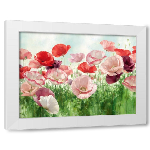 Poppies Pleasure White Modern Wood Framed Art Print by Levashov, Igor