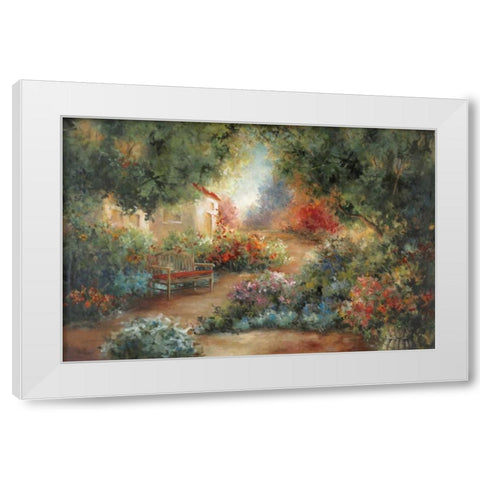 Garden In Arles White Modern Wood Framed Art Print by Robinson, Carol
