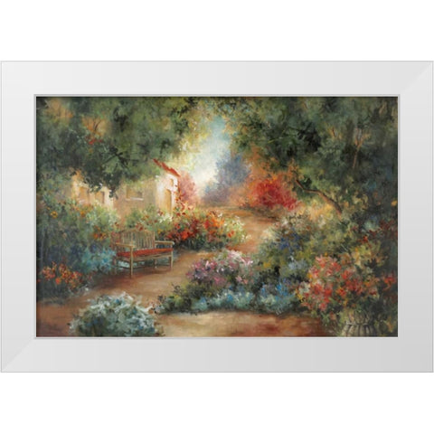 Garden In Arles White Modern Wood Framed Art Print by Robinson, Carol