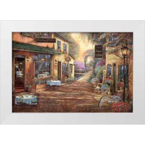 French Town White Modern Wood Framed Art Print by Manning, Ruane