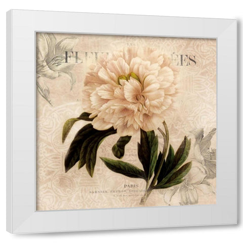 White Peony II White Modern Wood Framed Art Print by Robinson, Carol