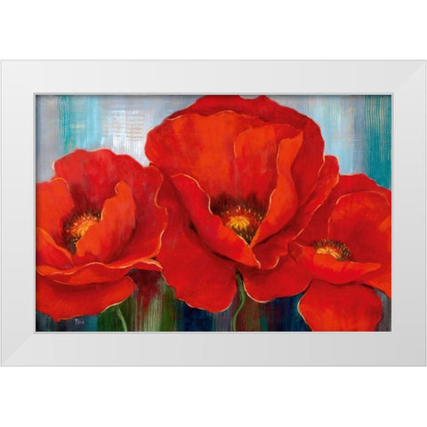 Magnifique En Rouge White Modern Wood Framed Art Print by Nan