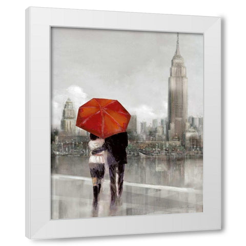 Modern Couple in NY White Modern Wood Framed Art Print by Manning, Ruane