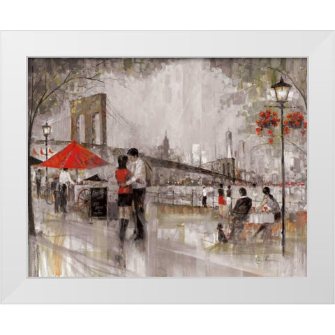 New York Romance White Modern Wood Framed Art Print by Manning, Ruane