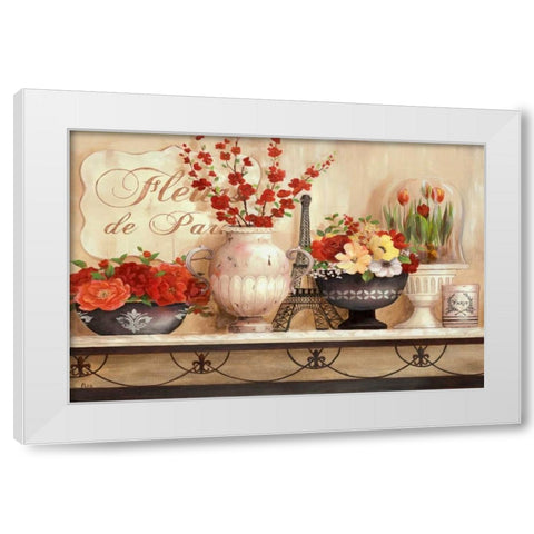Fleurs de Paris White Modern Wood Framed Art Print by Nan