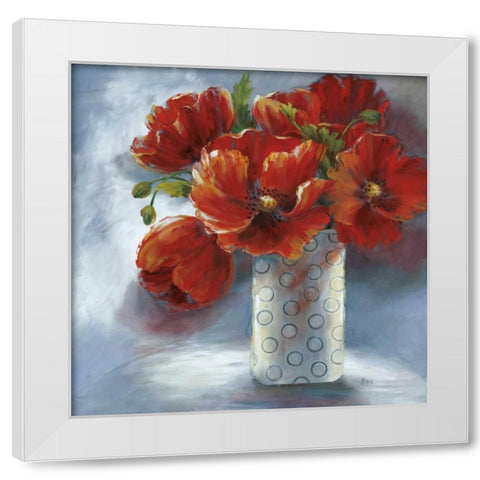 Arreglo en Rojo I White Modern Wood Framed Art Print by Nan