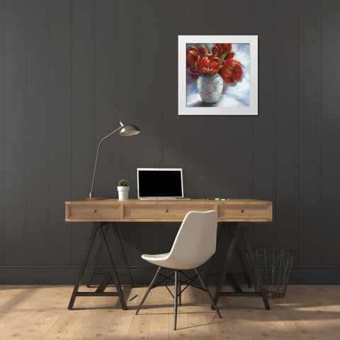 Arreglo en Rojo II White Modern Wood Framed Art Print by Nan
