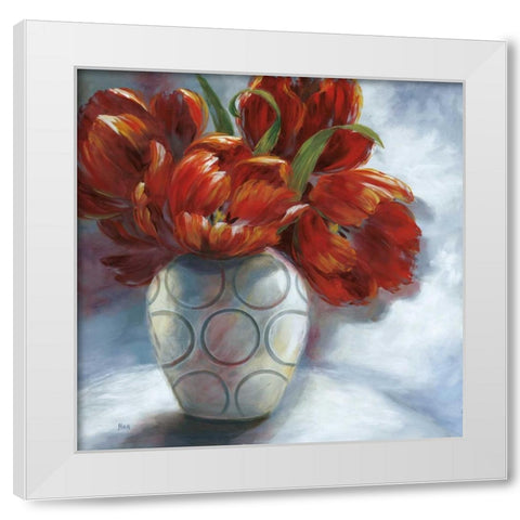 Arreglo en Rojo II White Modern Wood Framed Art Print by Nan