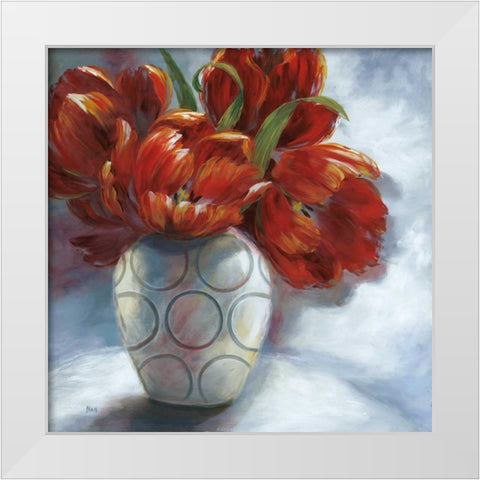 Arreglo en Rojo II White Modern Wood Framed Art Print by Nan