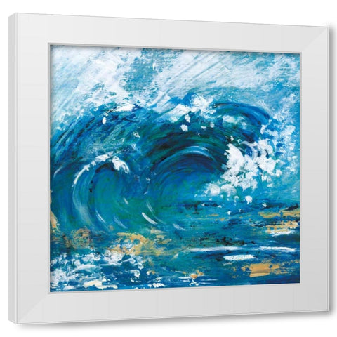 Big Surf II White Modern Wood Framed Art Print by Tava Studios