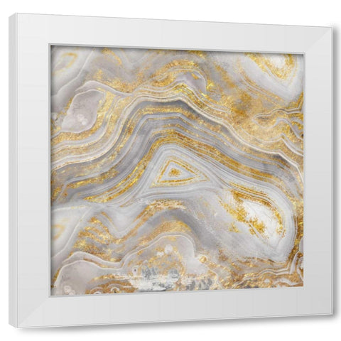 Agate Allure II White Modern Wood Framed Art Print by Nan