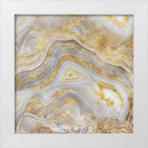 Agate Allure II White Modern Wood Framed Art Print by Nan