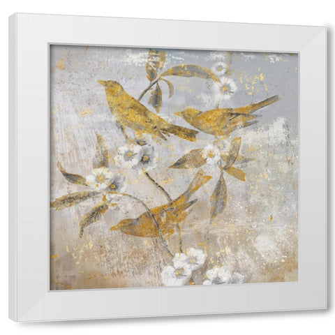 Aviary Garden II White Modern Wood Framed Art Print by Nan