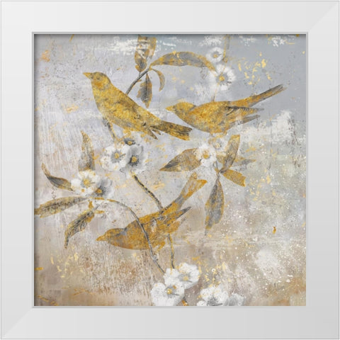 Aviary Garden II White Modern Wood Framed Art Print by Nan