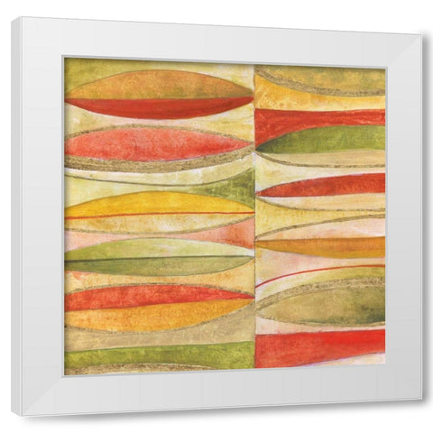 Oval Mosaic White Modern Wood Framed Art Print by Tava Studios